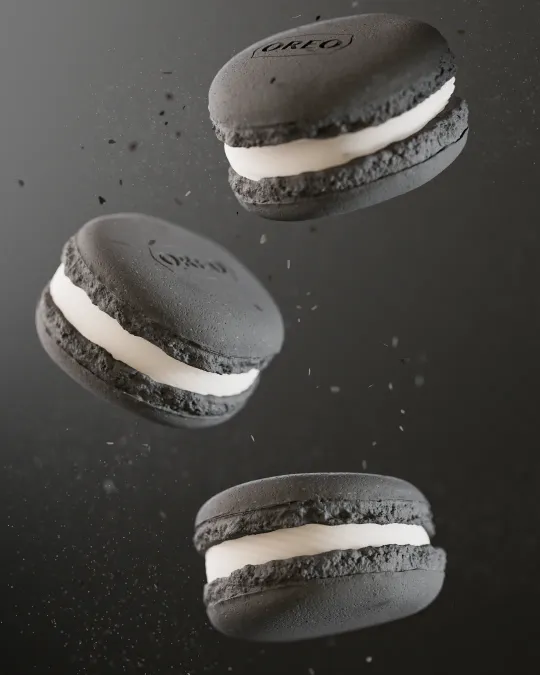 macaron — 3D food render